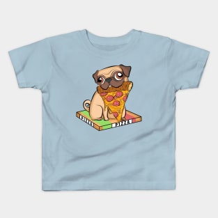 pug pizza funny dogs lovers pizza love Kids T-Shirt